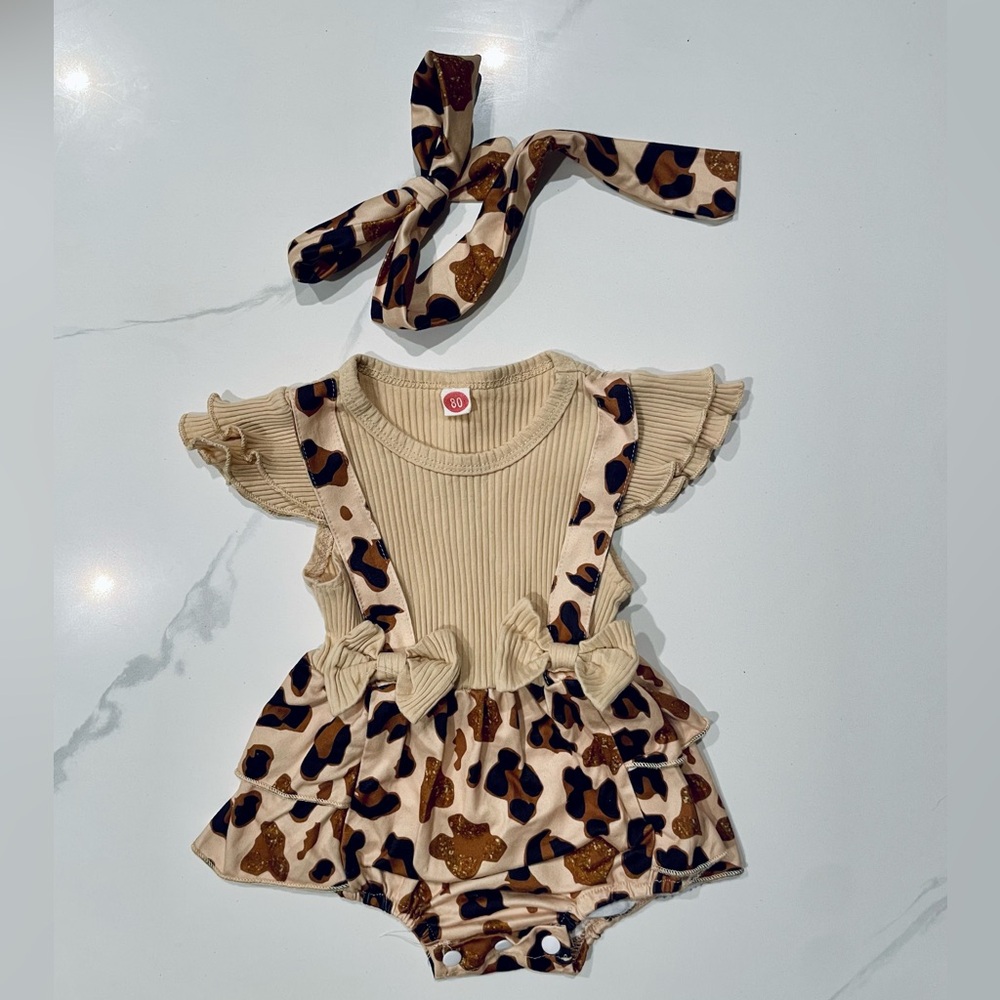 Leopard Print Infant Girl Matching Set